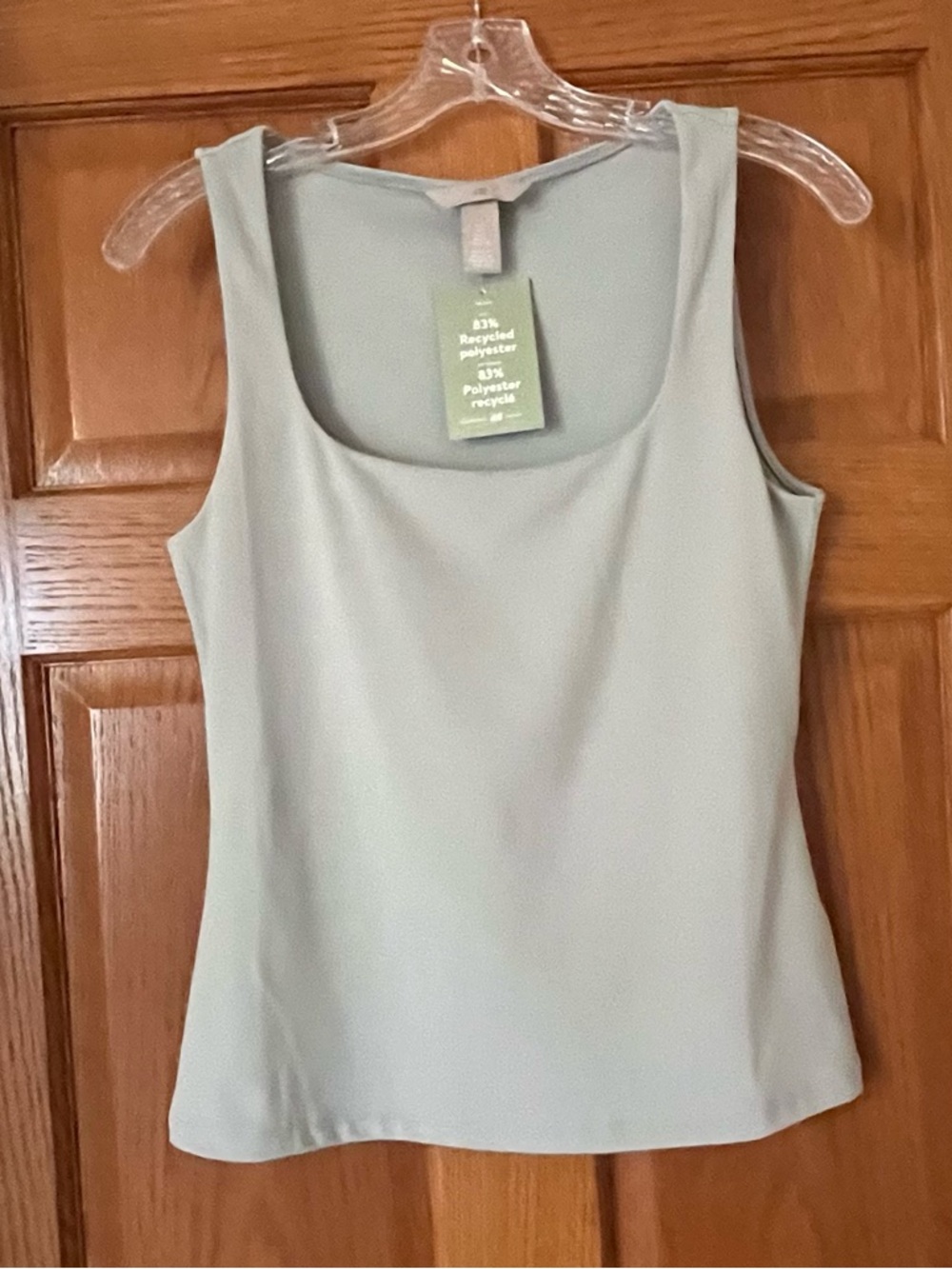 NWT H&M Women’s Light Sage Green Scoop Neck Tank Top Sz S